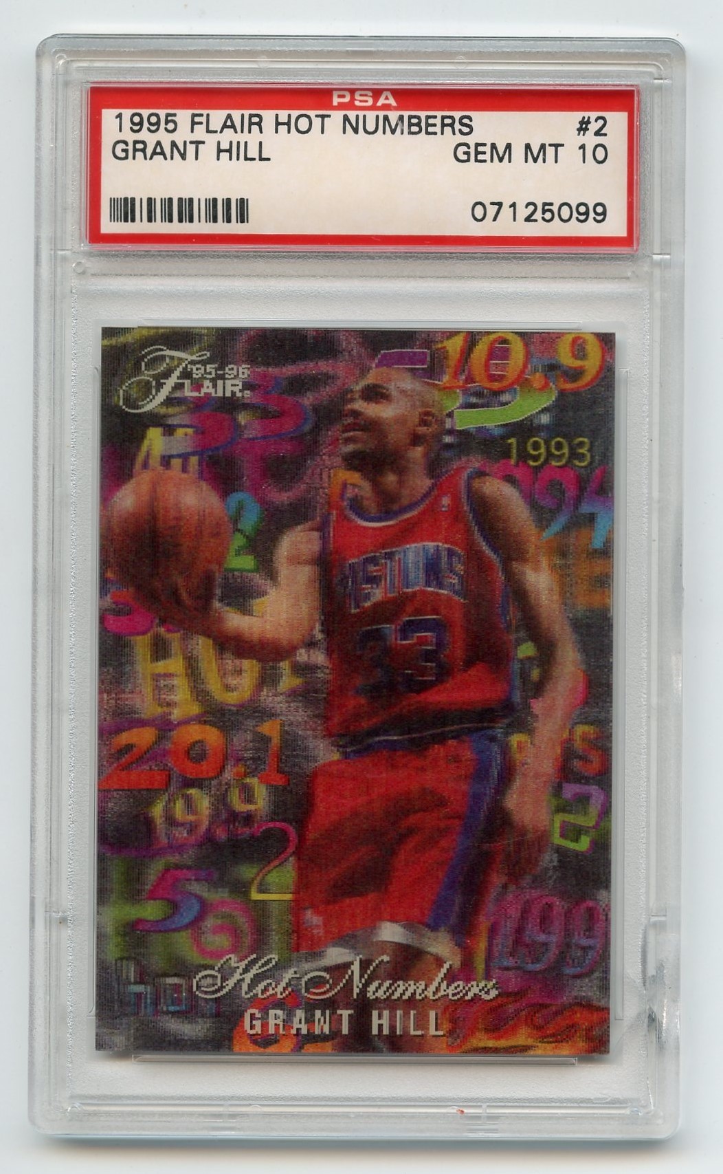 1995 Flair Hot Numbers Grant Hill PSA 10