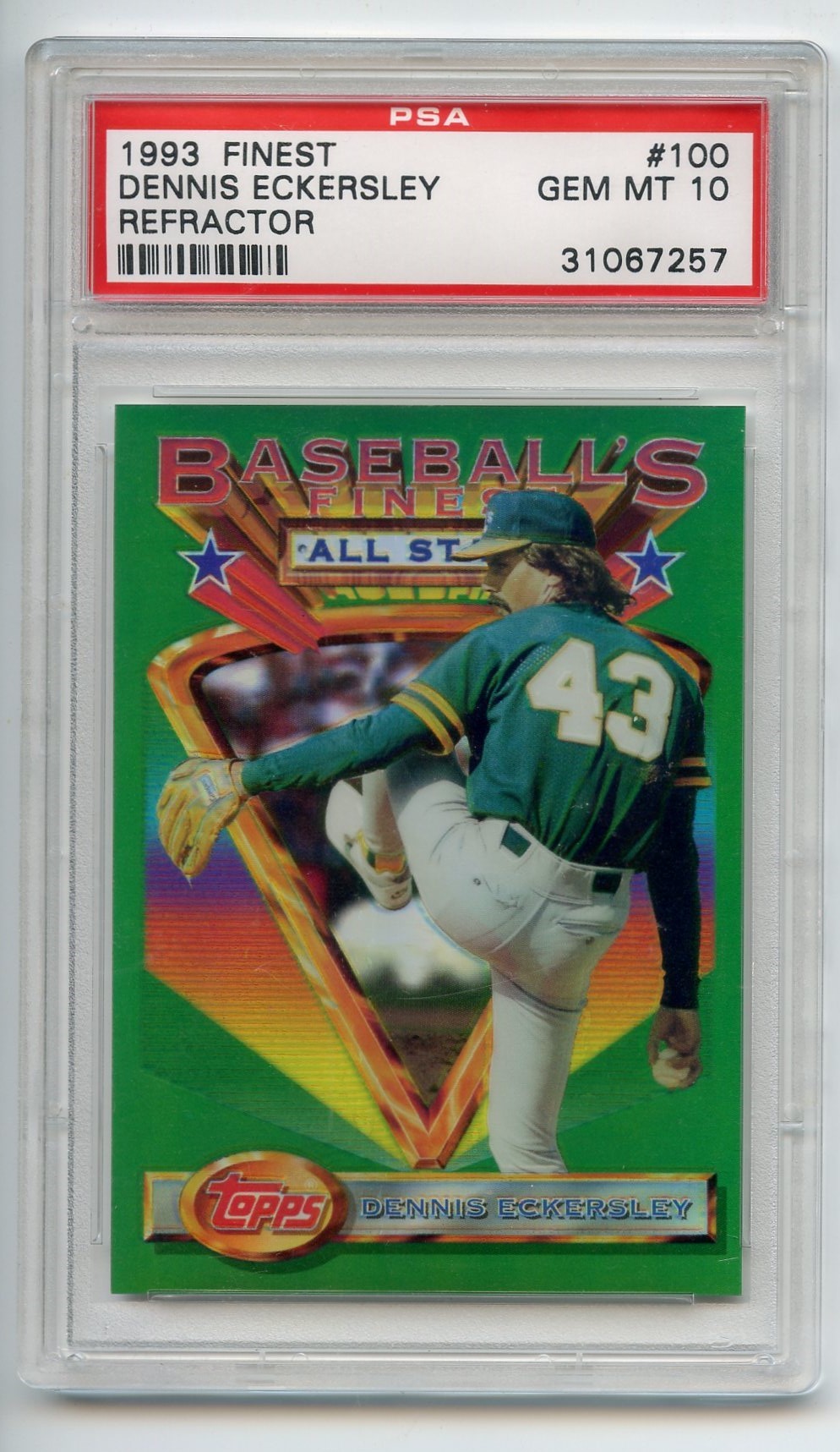 1993 Finest Refractor Dennis Eckersly PSA 10